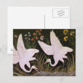 Zwei Krane am Rande eines Teiches Postkarte (Vorne/Hinten)