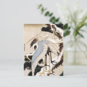 Zwei Krane auf schneebedeckten Kiefern, Hiroshige Postkarte (Stehend Vorderseite)