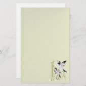 Zwei Kräne in Bambusstationärem Briefpapier (Vorne/Hinten)