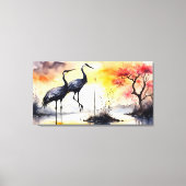 Zwei Krane Leinwanddruck (Vorderseite)