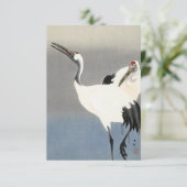 Zwei Krane von Ohara Koson Dankeskarte (Stehend Vorderseite)