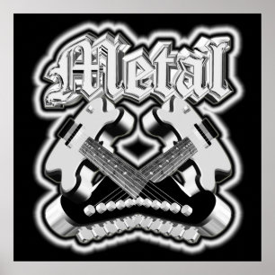 Zwei kreuzende Gitarren Poster