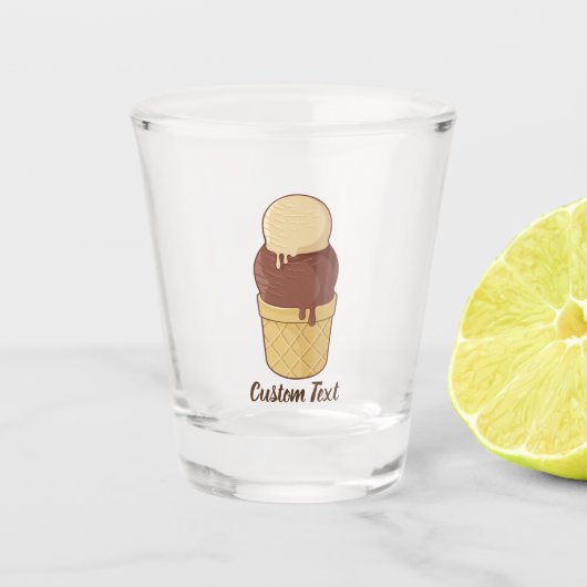 Zwei Kugeln Eisbecher Schnapsglas (Vorderseite)