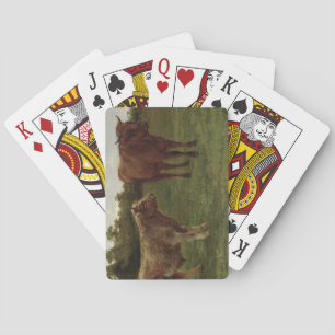 Zwei Kühe auf einem Feld stehend (von Rosa Bonheur Spielkarten