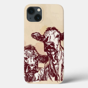 Zwei Kühe handgezeichnete Skizze & Wasserfarbe vin Case-Mate iPhone Hülle
