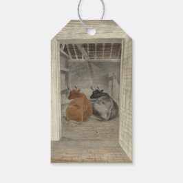 Zwei Kühe in einem Stabil (von Eric Ravilious) Geschenkanhänger