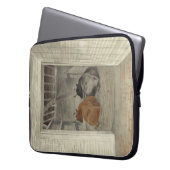 Zwei Kühe in einem Stabil (von Eric Ravilious) Laptopschutzhülle (Vorderseite Links)