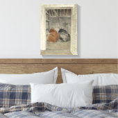 Zwei Kühe in einem Stabil (von Eric Ravilious) Leinwanddruck (Insitu (Schlafzimmer))