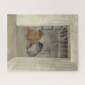 Zwei Kühe in einem Stabil (von Eric Ravilious) Puzzle (Horizontal)