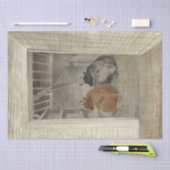 Zwei Kühe in einem Stabil (von Eric Ravilious) Seidenpapier (Handwerk)