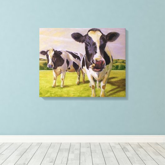 Zwei Kühe Leinwanddruck (Insitu (Holzboden))