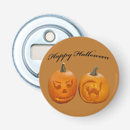 Zwei Kürbisse Frohes Halloween Flaschenöffner