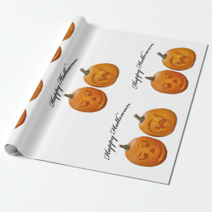 Zwei Kürbisse Frohes Halloween-Geschenkpapier Geschenkpapier