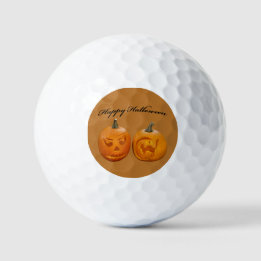 Zwei Kürbisse Frohes Halloween Golfball