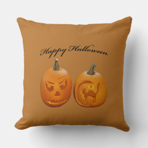 Zwei Kürbisse Frohes Halloween Kissen