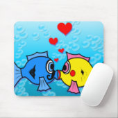 Zwei küssende Fische, Unterwasserszene Mousepad (Mit Mouse)