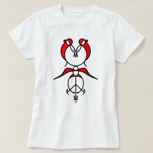 Zwei küssende Vögel T-Shirt (Design vorne)
