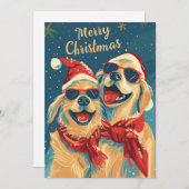 Zwei Labrador mit Sonnenbrille Frohe Weihnachten (Vorne/Hinten)