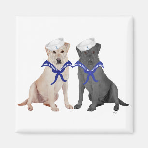 Zwei Labrador Retriever Magnet