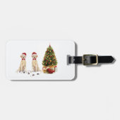 Zwei Labrador Retrievers Funny Christmas Dog Gepäckanhänger (Vorderseite horizontal)
