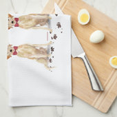 Zwei Labrador Retrievers Funny Christmas Dog Geschirrtuch (Viertel Falte)