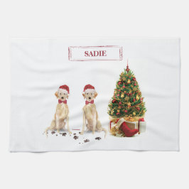 Zwei Labrador Retrievers Funny Christmas Dog Geschirrtuch