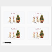 Zwei Labrador Retrievers Funny Christmas Dog Rechteckiger Aufkleber (Blatt)