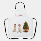 Zwei Labrador Retrievers Funny Christmas Dog Schürze (Vorderseite)