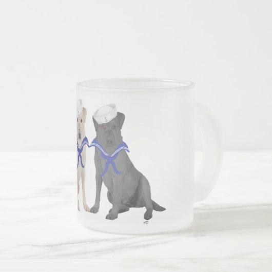 Zwei Labrador Retrievers Mattglastasse (VorderseiteRechts)