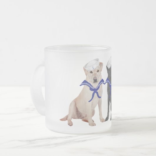 Zwei Labrador Retrievers Mattglastasse (Vorderseite Links)