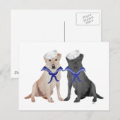 Zwei Labrador Retrievers Postkarte (Vorne/Hinten)