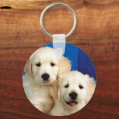 Zwei Labrador-Welpen Schlüsselanhänger (Vorderseite)
