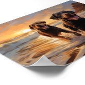 Zwei Labradoren am Strand Poster (Ecke)