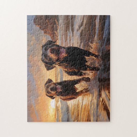Zwei Labradoren am Strand Puzzle (Vertikal)