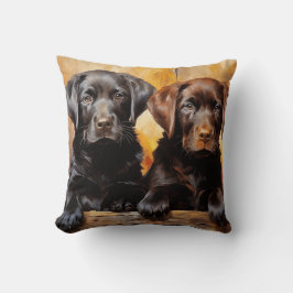 Zwei Labradorpuppen Kissen