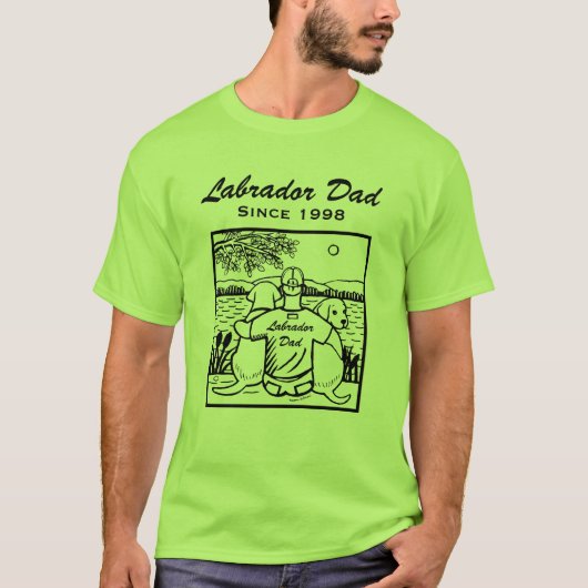 Zwei Labradors und Vater T-Shirt (Vorderseite)