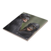 Zwei lächelnde Bonobos Fliese (Seite)