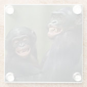 Zwei lächelnde Bonobos Glasuntersetzer (Rückseite)
