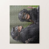 Zwei lächelnde Bonobos Puzzle (Vertikal)