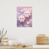 ZWEI Lächelnde Sterne in Dreamland Poster (Küche)