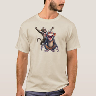 Zwei lachende Affen feiern. T-Shirt