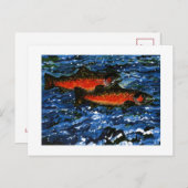 Zwei Lachse Postkarte (Vorne/Hinten)