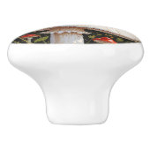 Zwei Ladybugs auf einem Pilz Keramikknauf (Seitenansicht)