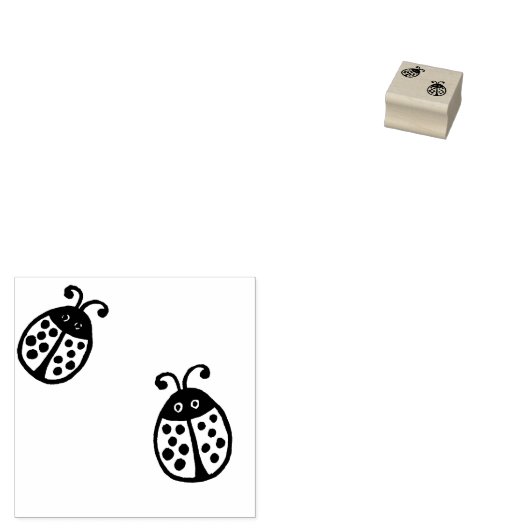 Zwei Ladybugs Rubber Briefmarke Gummistempel (Stempel)