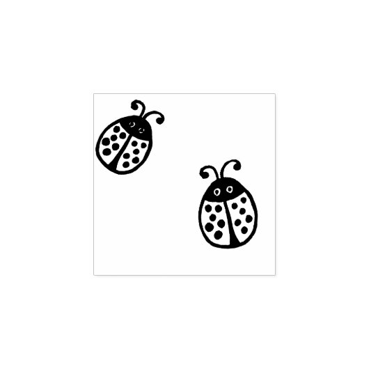 Zwei Ladybugs Rubber Briefmarke Gummistempel (Prägung)