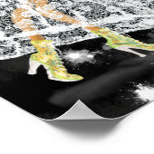 Zwei Ladys in Schwarz und Weiß, moderne Spitzenkle Poster (Ecke)