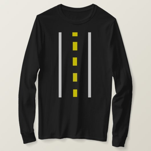 Zwei Lane Road Long Sleeve T - Shirt (Schwarz & We (Design vorne)