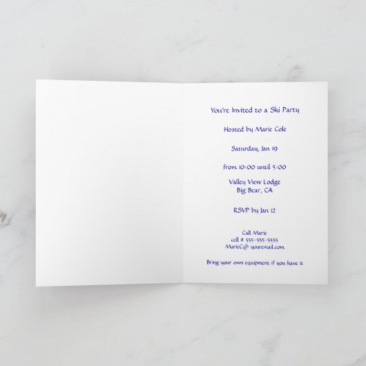 Zwei Langläufer-Schneesturm - individuell einstell Einladung (Innenseite)