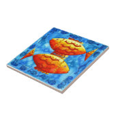 Zwei lebendige Goldfish Fliese (Seite)