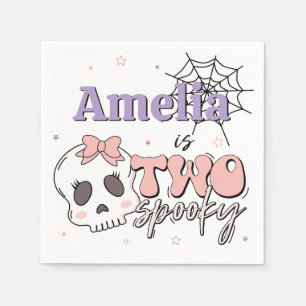Zwei leckere Niedliche Pink Halloween Geburtstagsp Serviette